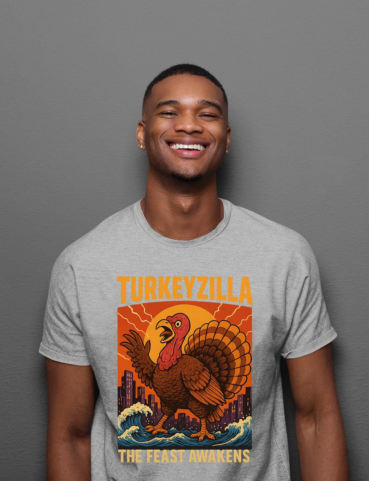 Comfort Colors® Turkeyzilla Thanksgiving Shirt, Funny Turkey Graphic Tee, Retro Fall Gift