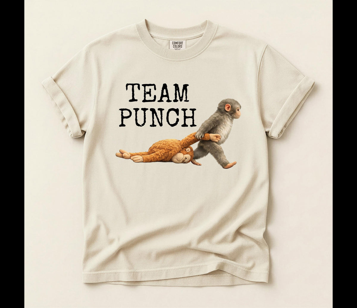 Team Punch Comfort Colors® T-Shirt, Baby Monkey Tee, Emotional Support Tshirt