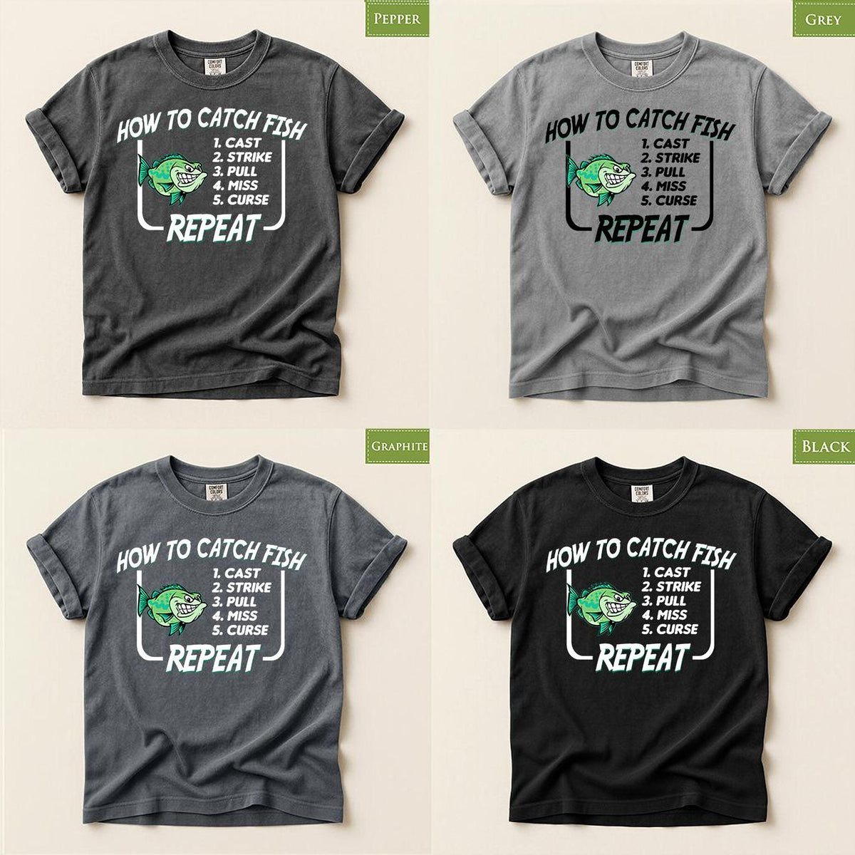 Fishing Angler Fisherman Tshirt, How To Catch Fish Comfort Colors® Shirt