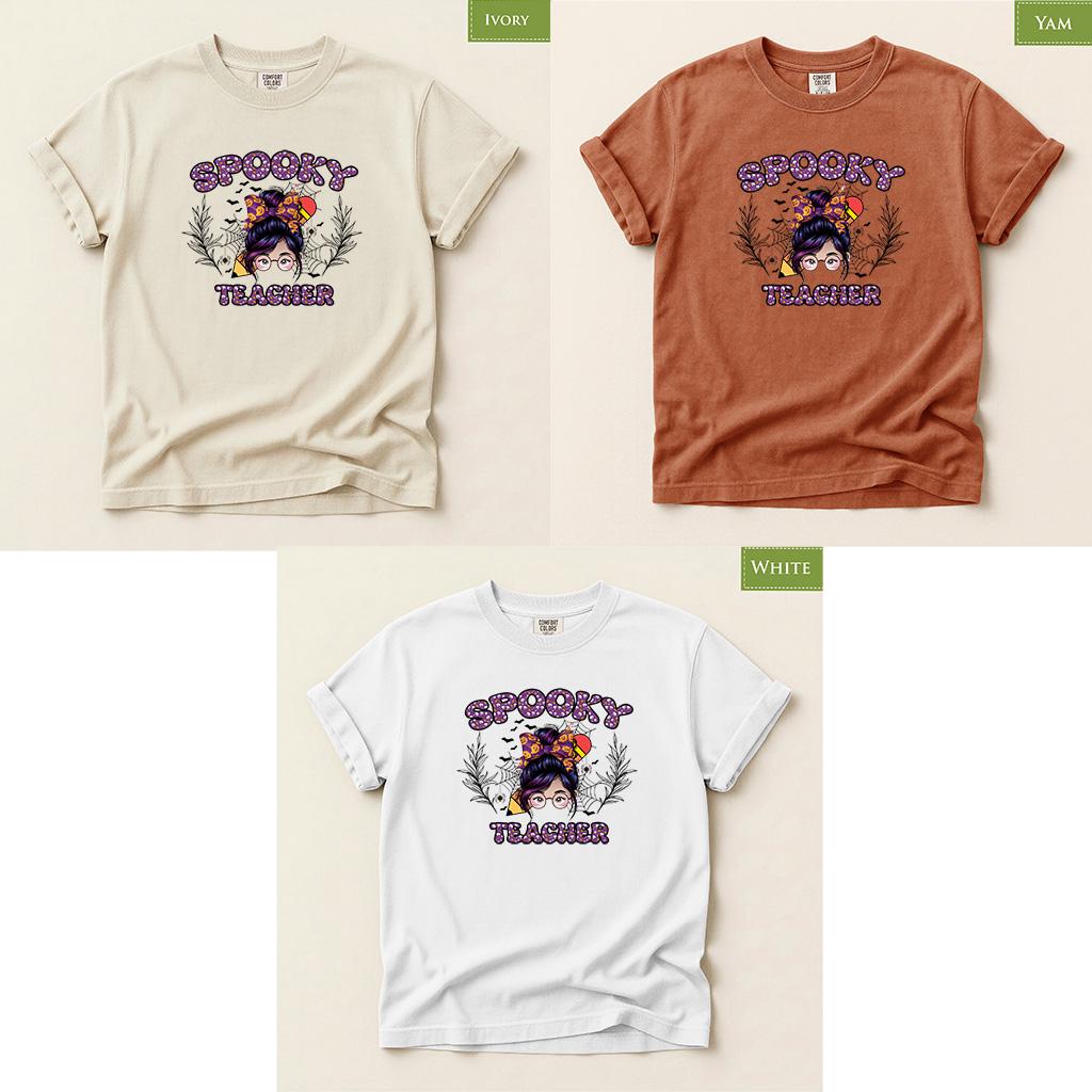 Comfort Colors® Spooky Teacher Shirt, Halloween Teacher Tee, Cute Ghost Season Fall Educator Top