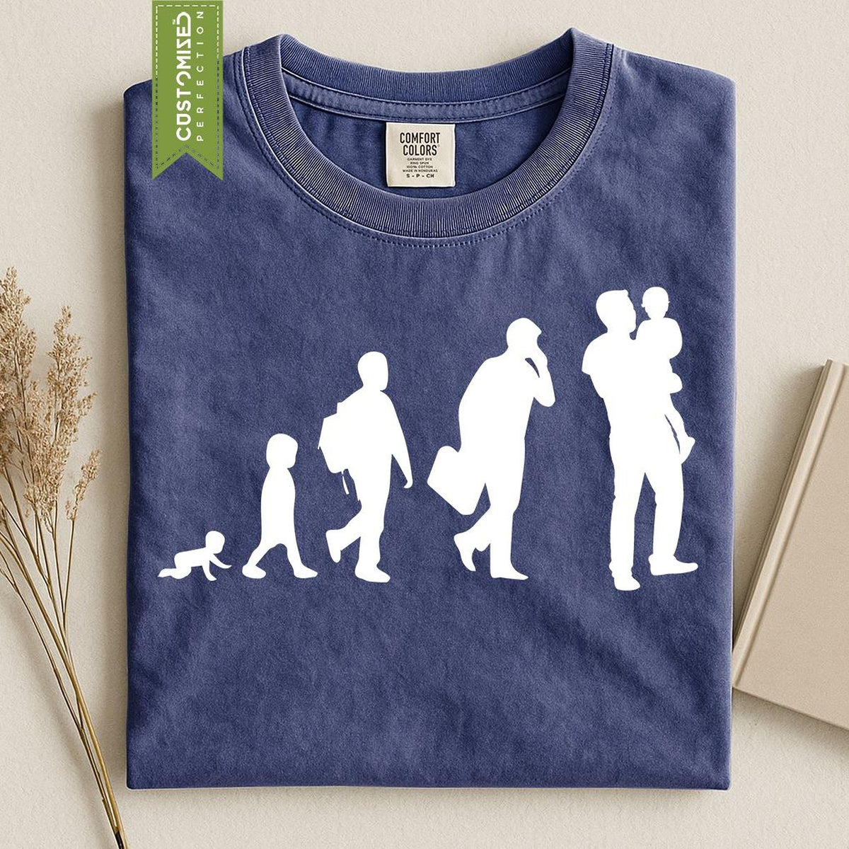 Fatherhood Evolution Shirt: Comfort Colors® Funny Dad Graphic Tee