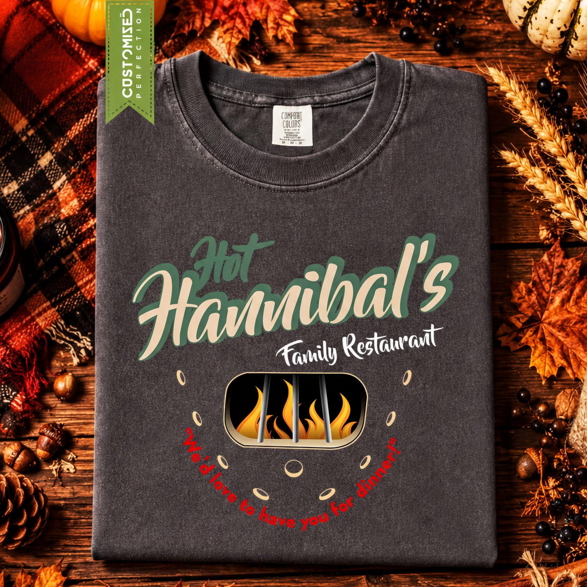 Comfort Colors® Hannibals Restaurant, Halloween Costume Top, Trick Or Treat Party T-Shirt