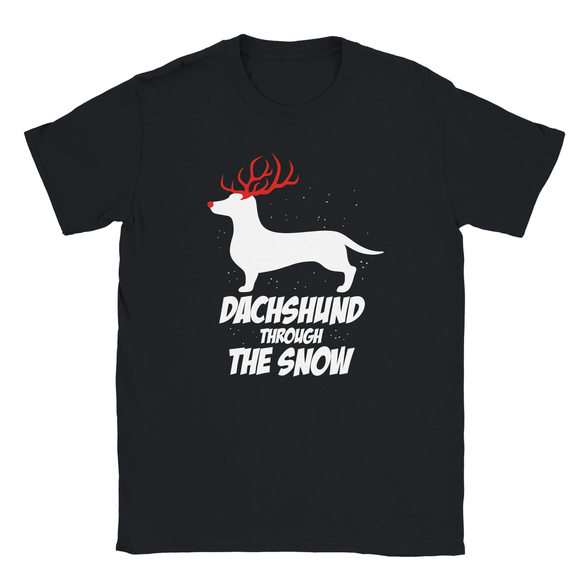 Mens Dancing Dachshund Through The Snow Dog Funny Christmas Joke T shirt Tee Top T-shirt