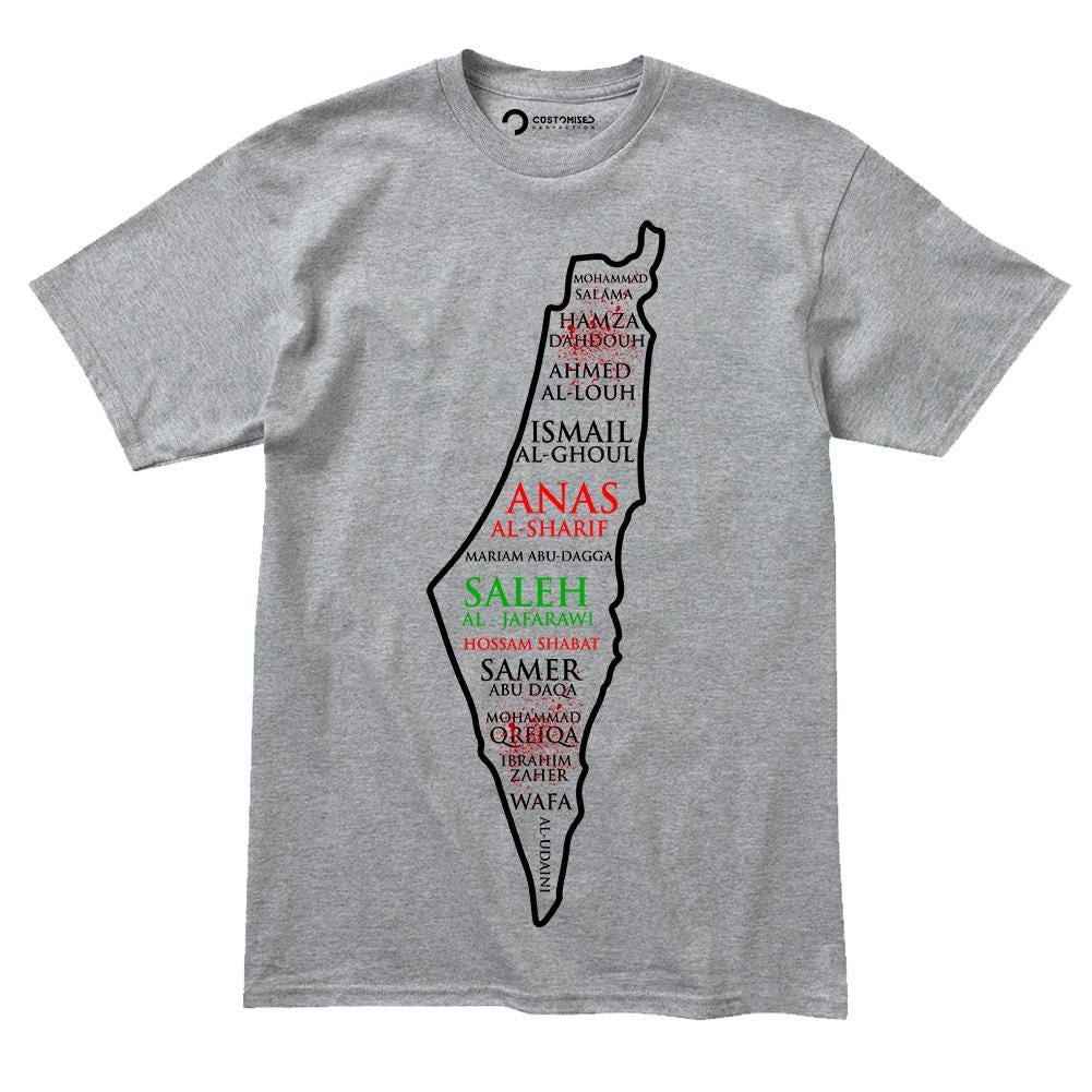 Palestine Flag Shirt, Gaza Journalists Tribute Tee, Human Rights Activist Apparel