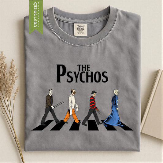 Comfort Colors® The Psychos Halloween Shirt, Slasher Movie Tee, Horror Characters Tshirt