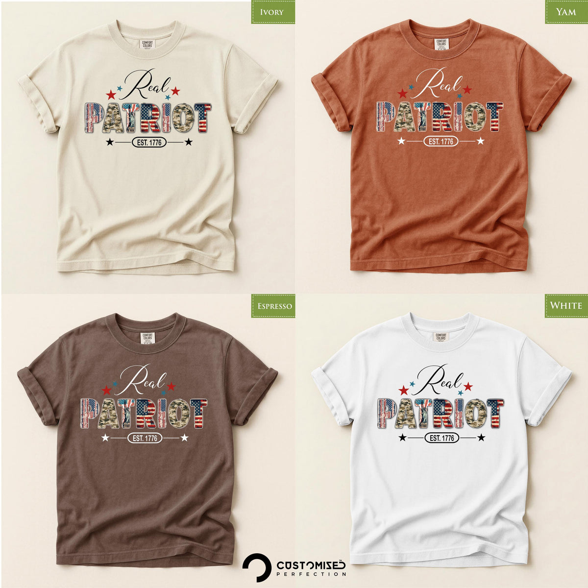 Real Patriot Tee, Comfort Colors® USA 250th Anniversary Shirt, American Pride