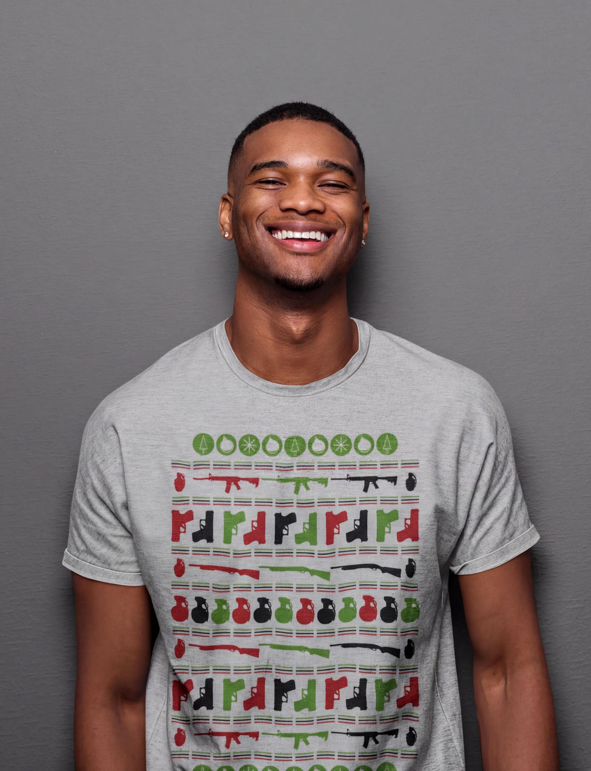 Comfort Colors® Christmas Gun Shirt, Firearm Holiday Tee, Retro Christmas Sweater Graphic, Funny Hunting Gift