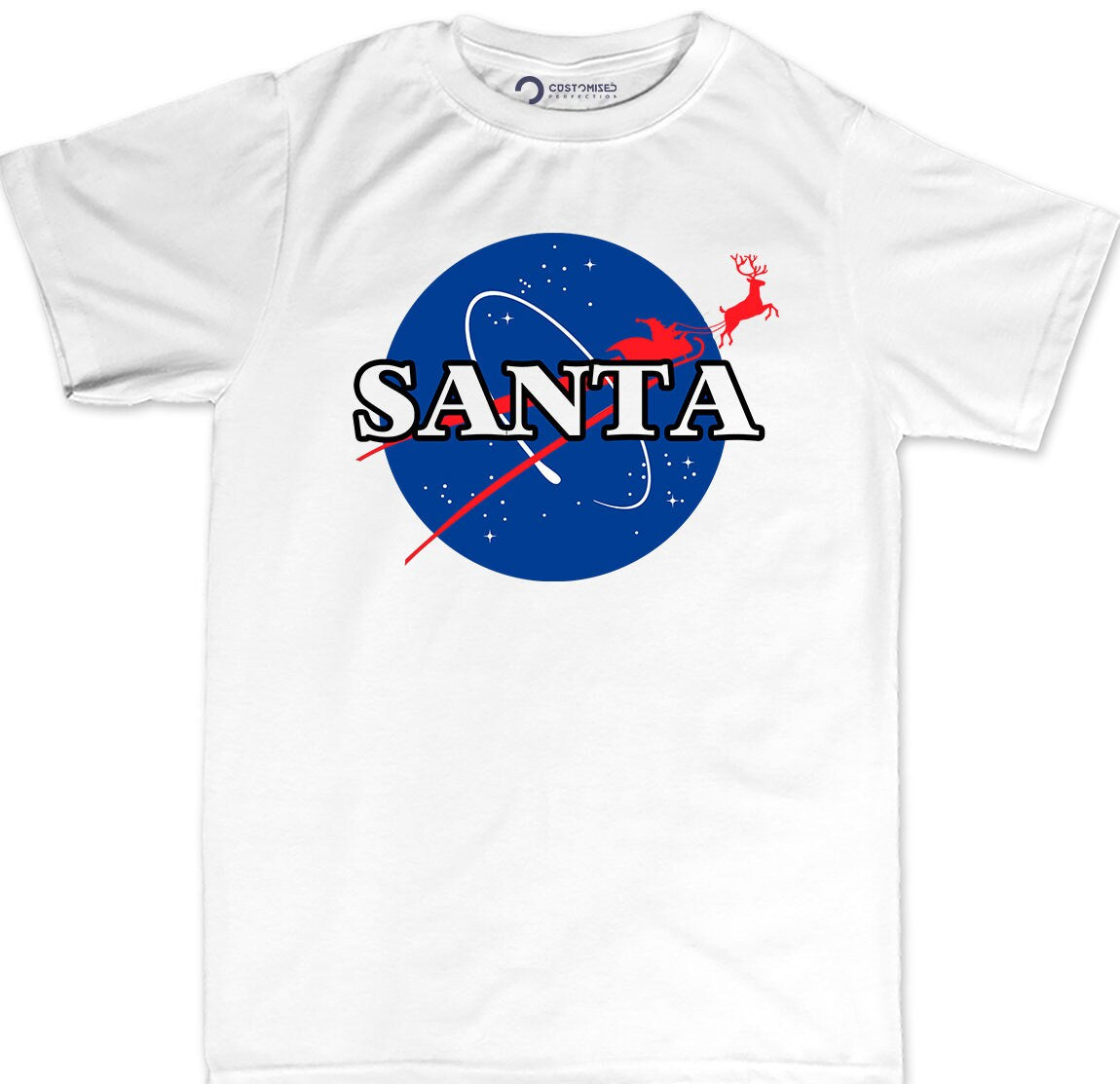 Funny Santa Space Shirt, Retro Christmas Family Tee