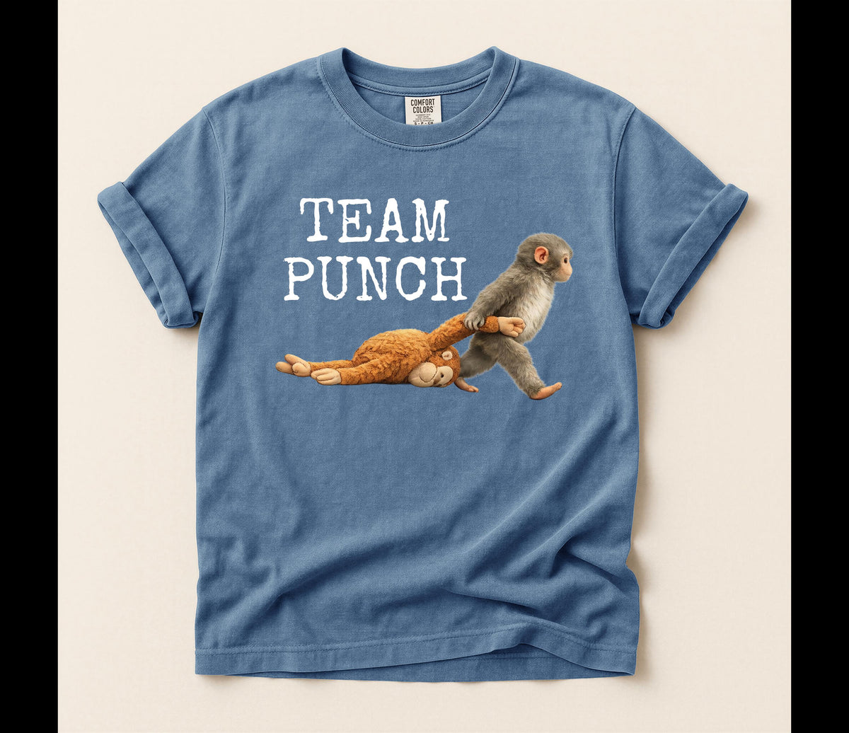Team Punch Comfort Colors® T-Shirt, Baby Monkey Tee, Emotional Support Tshirt