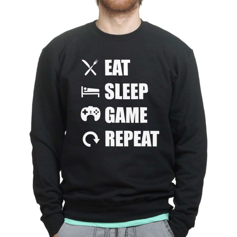 Eat Sleep Game Repeat Funny Gamer Gaming Sweatshirt