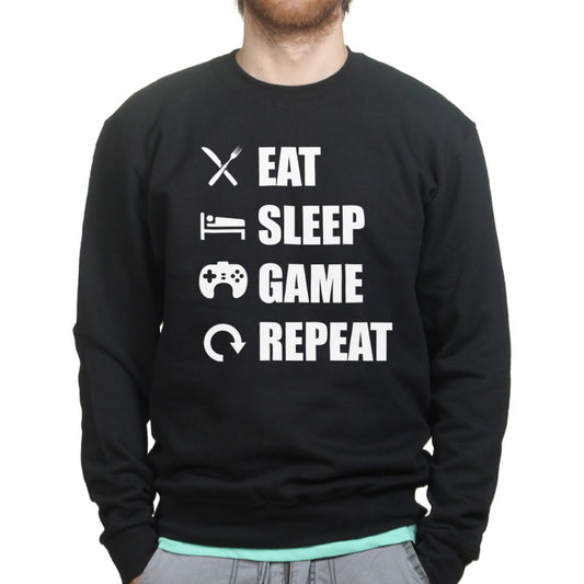 Eat Sleep Game Repeat Funny Gamer Gaming Sweatshirt