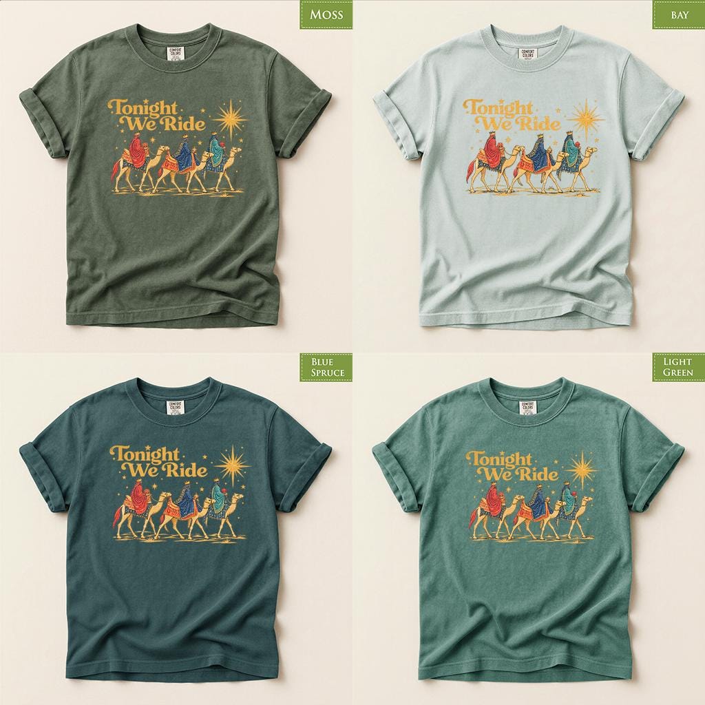 Comfort Colors® Wise Men Christmas Shirt, Three Wise Men Tee, Christian Christmas Shirt, Nativity Faith Gift, Religious
