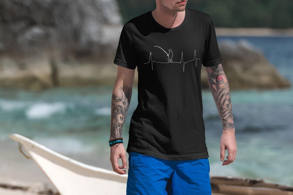 Comfort Colors® Fishing Heartbeat Shirt, Fisherman Bait Carp Bass Tee, Anglers Gift