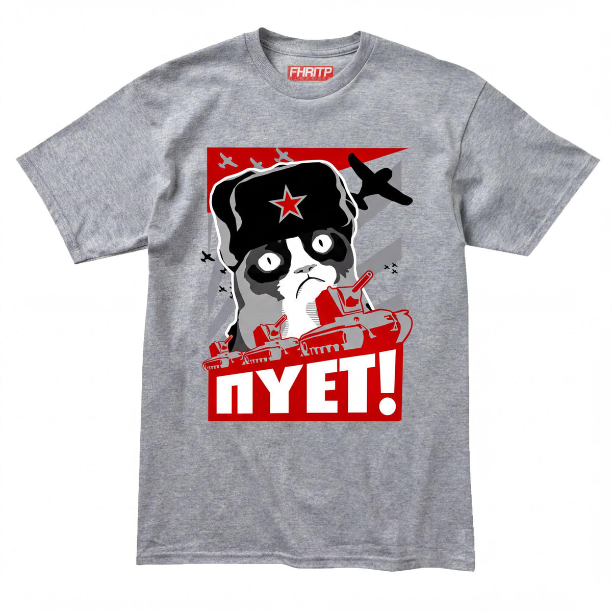Grumpy Russian Feline Shirt, Funny Meme Cat NIET NOPE Tshirt, Sarcastic Tee Top