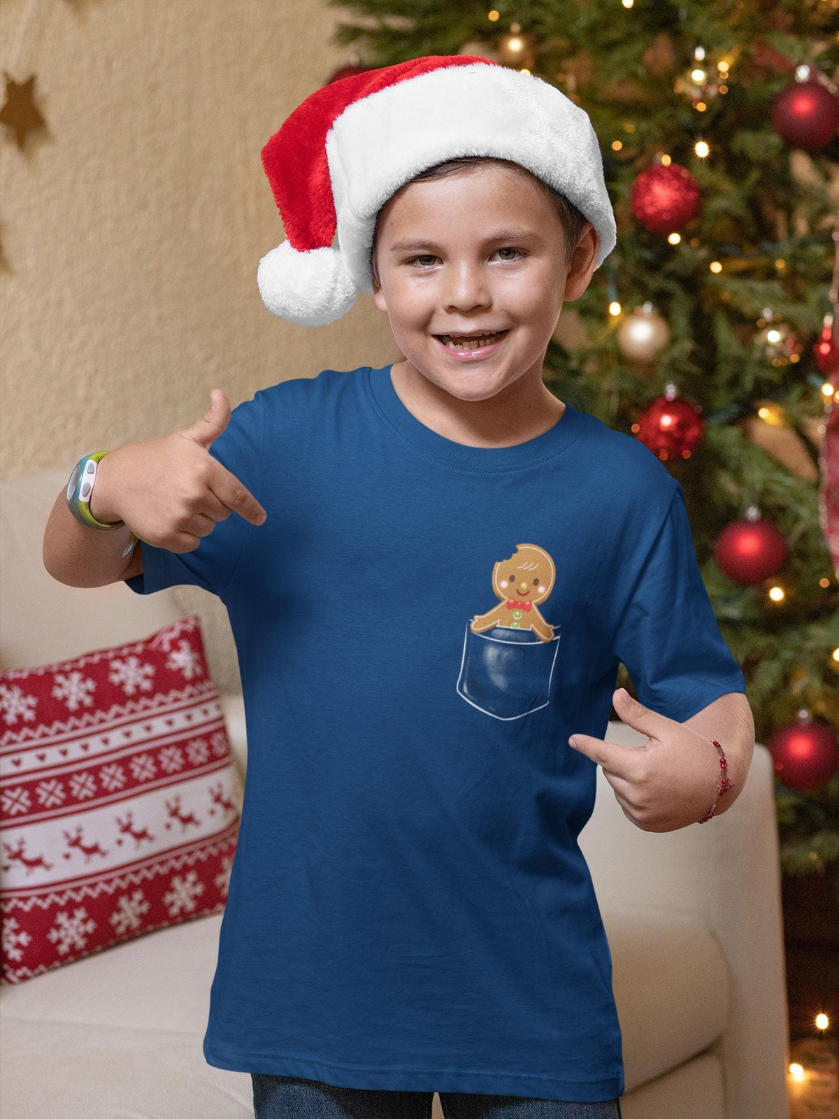 Comfort Colors® Gingerbread Pocket Christmas Shirt, Cute Holiday Tee, Gingerbread Man Graphic, Festive Winter Gift