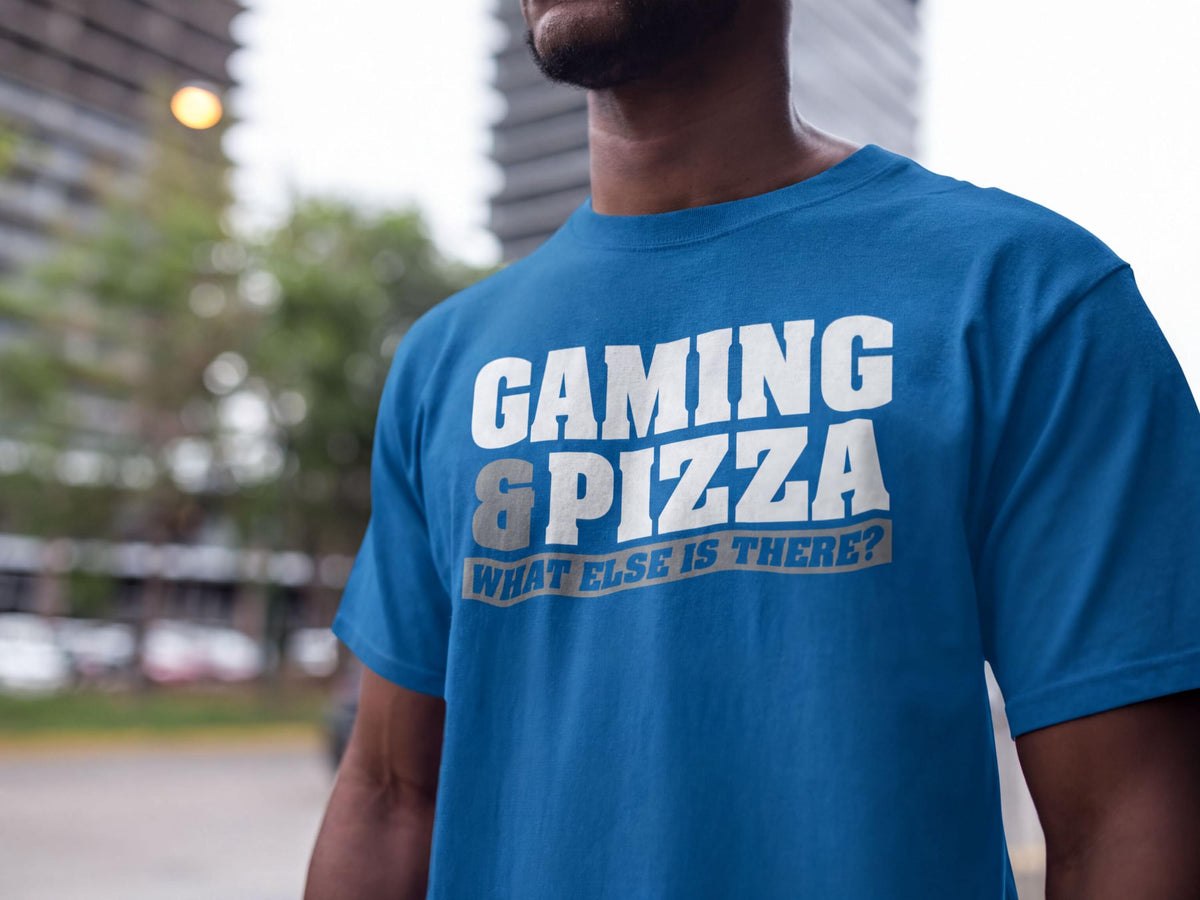 Comfort Colors® Funny Gamer T-shirt, Gaming and Pizza Tee, Gift for Gamers