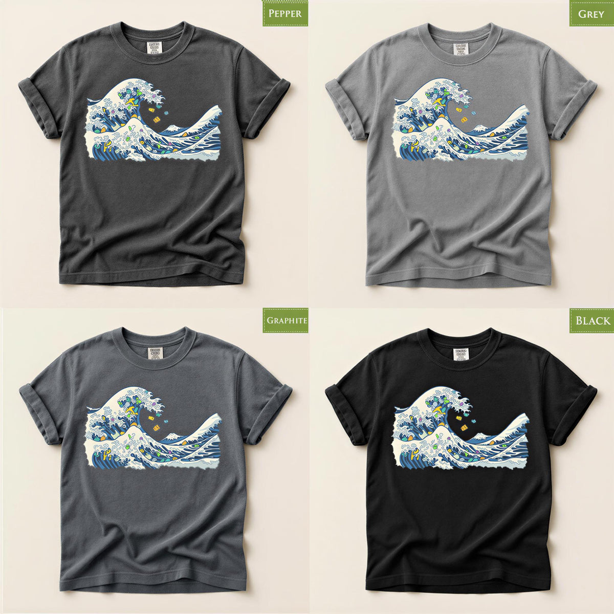 Hand Drawn Marine Life Shirt, The Great Wave Of Plastic Tee, Environmental Protest