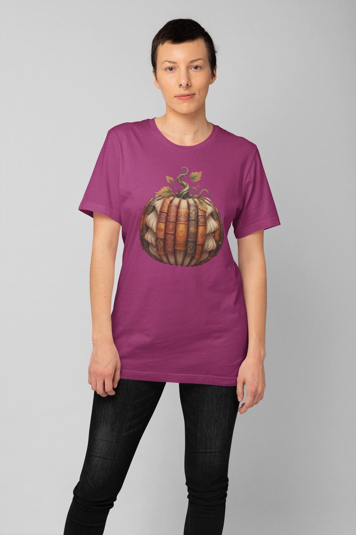 Comfort Colors® Book Pumpkin Shirt, Back to School Library Autumn Reader Tee, Cozy Fall Book Lover Gift