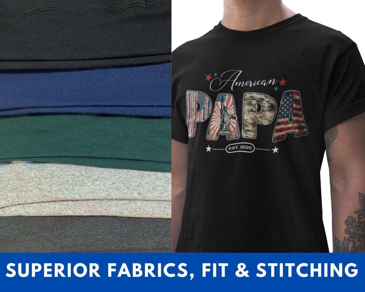 Patriotic Dad Shirt, Comfort Colors® PAPA Tee , American Flag Design