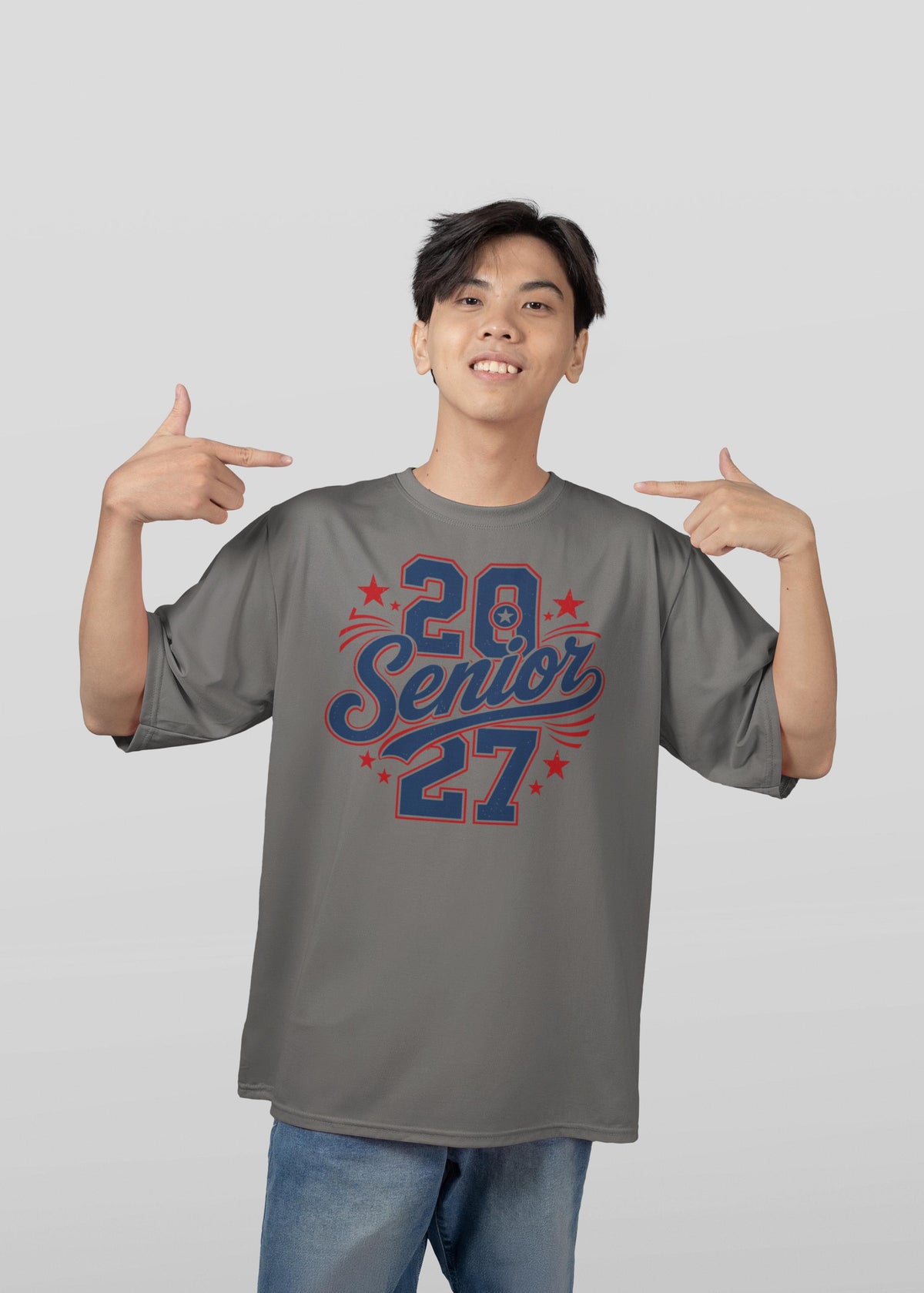 Patriotic Senior 2027 Shirt, Class of 2027 Script T-Shirt, Red White Blue Senior Hoodie, Americana Grad Sweatshirt, Stars Senior Tee Gift
