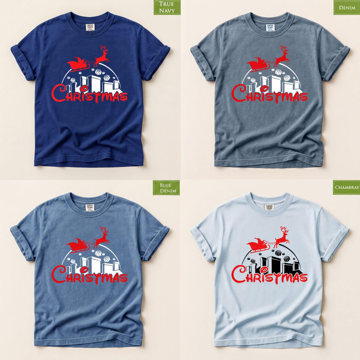 Comfort Colors® Christmas in the City Shirt, Santa Sleigh Holiday Tee, Retro Christmas Graphic, Festive Winter Gift