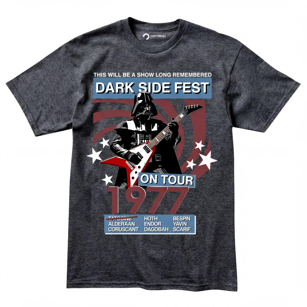 Funny Darth Playing Guitar T-shirt, Tatooine Music Fest Tee