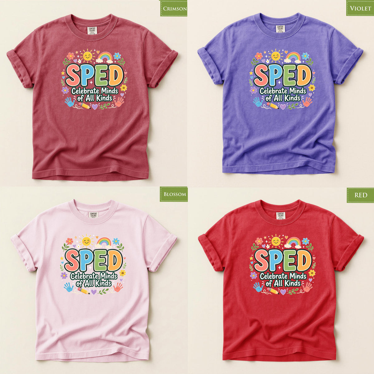 Comfort Colors® SPED Teacher Shirt, Celebrate Minds Tee, Special Education Appreciation Gift