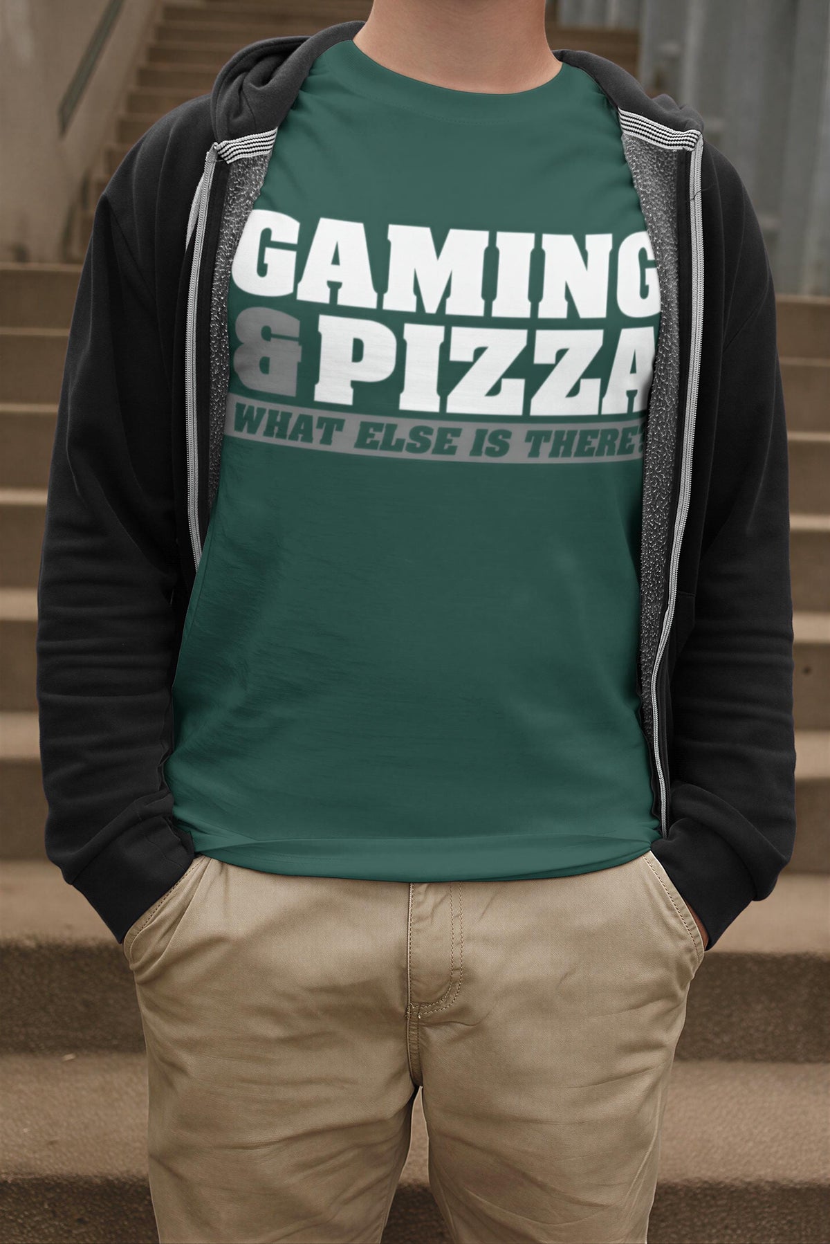 Comfort Colors® Funny Gamer T-shirt, Gaming and Pizza Tee, Gift for Gamers