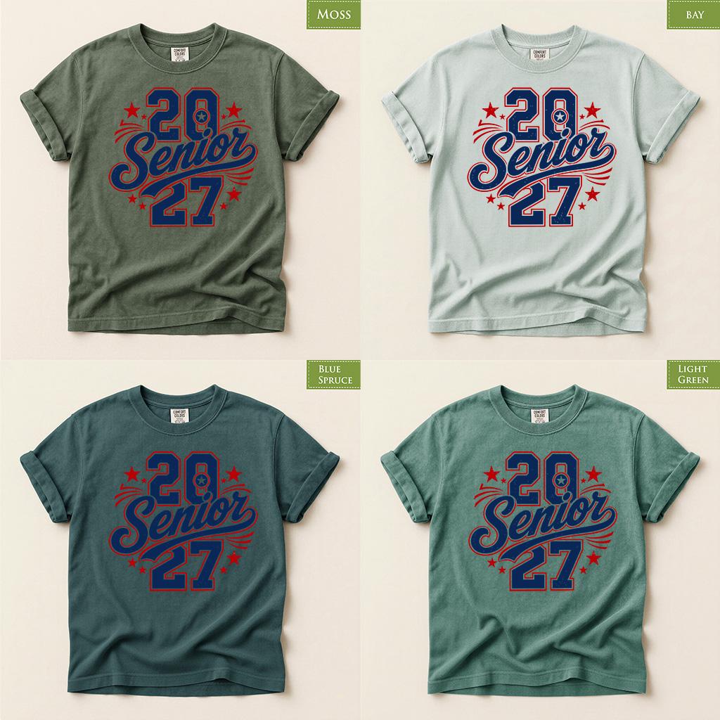Comfort Colors® Senior 2027 Patriotic Shirt, Class of 2027 USA Graduate Fourth of July Tee