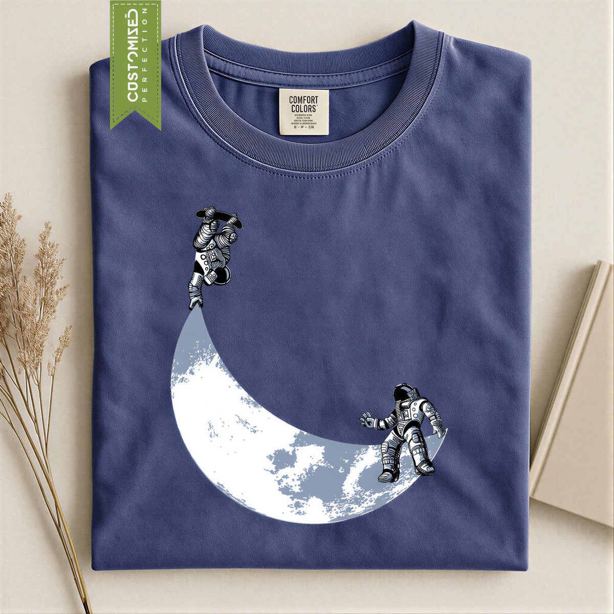 Comfort Colors® Moon Skater Astronauts Shirt, Skating Tee for Skateboarding, Funny Astronaut Tshirt