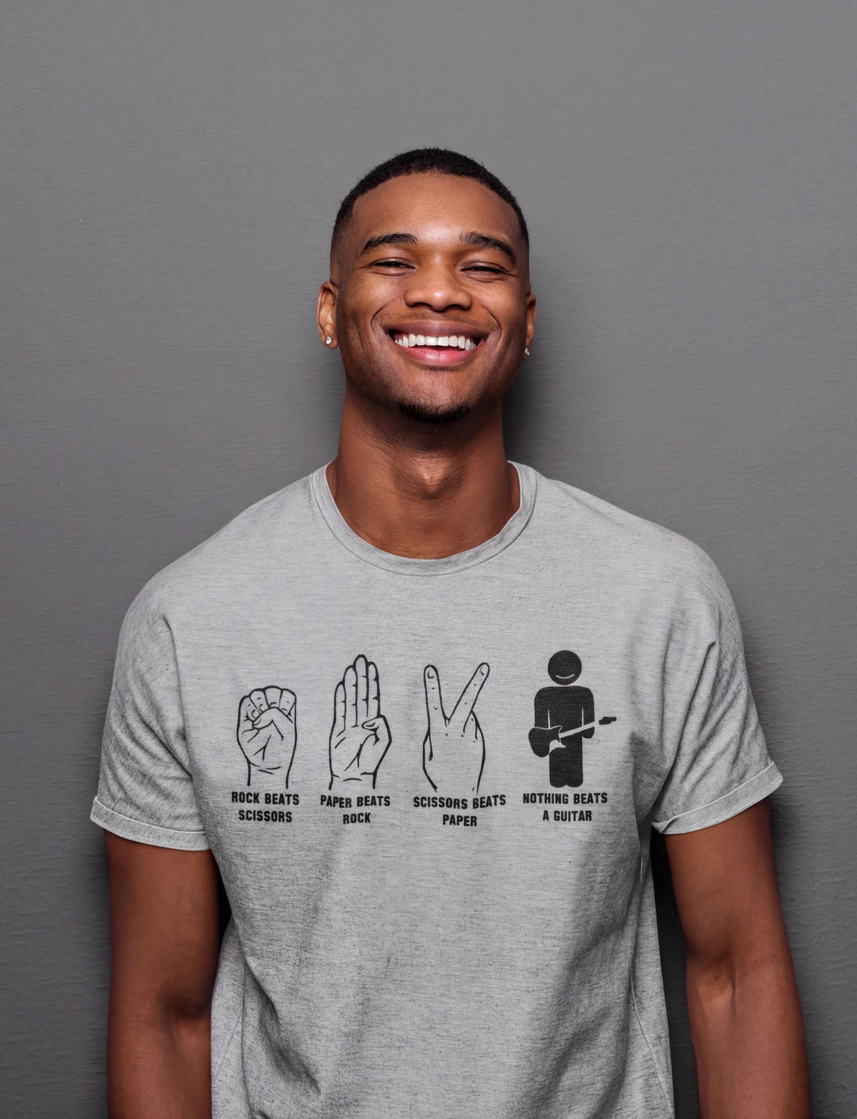 Comfort Colors® Rock Paper Scissors Guitar Shirt, Guitarist Gift Tshirt, Sting Music Lover Tee
