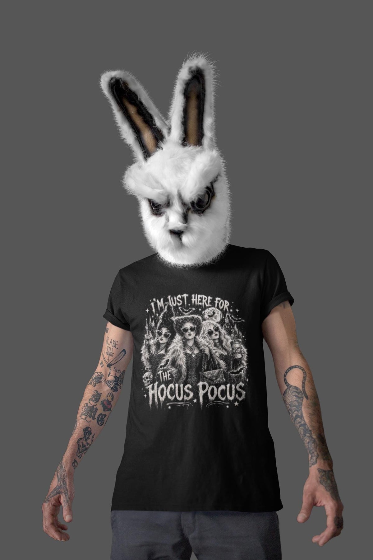 Gothic Glam Witches Shirt, Black White Witch Trio T-Shirt, Sunglasses Witches Hoodie, Spooky Castle Silhouette Sweatshirt