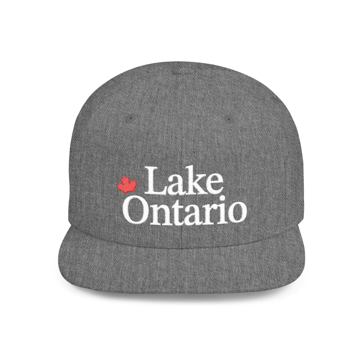 Lake Ontario Embroidered Snapback Hat, Yupoong® 6089M Snapback Hat, Canadian Pride Maple Leaf Gift Idea, Canadian Pride Flat Bill Cap