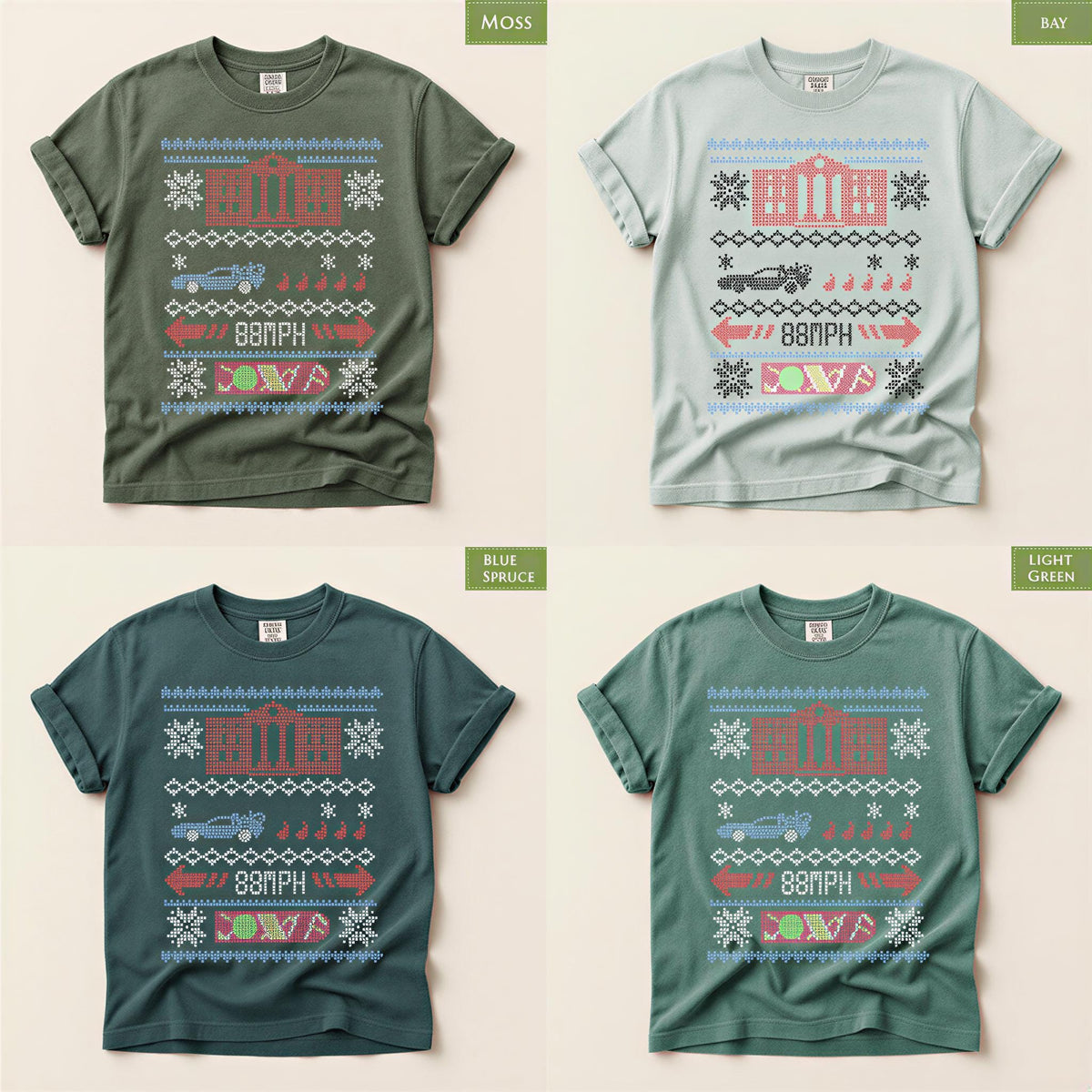 Comfort Colors® Christmas Train Shirt, Retro Holiday Sweater Tee, Pixel Art Christmas Graphic, Festive Gift