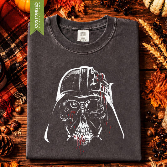 Darth Vader Zombie T-Shirt, Comfort Colors® Halloween Tee, Skull Brains Design