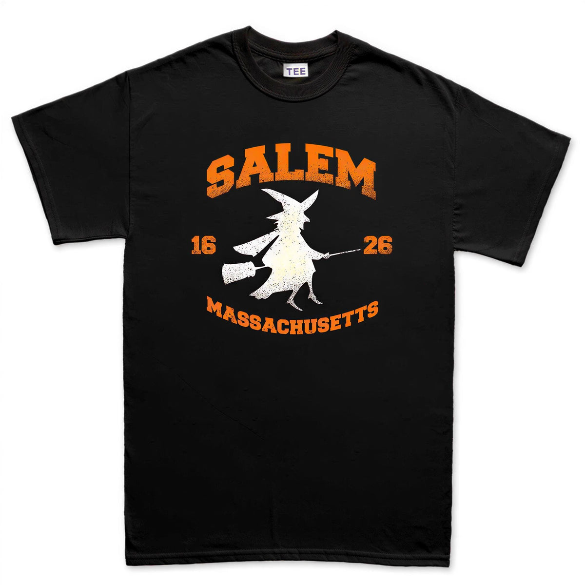 Salem Massachusetts Witch Shirt, Vintage Varsity Halloween T-Shirt, Flying Witch Broom Hoodie, Retro Salem Sweatshirt, Halloween Tee Gift