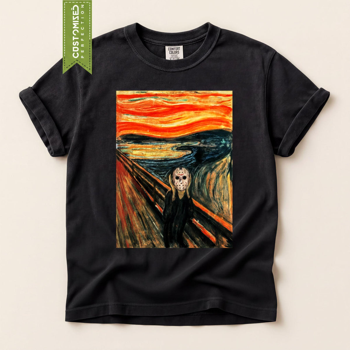 Comfort Colors® Halloween Scream Edvard Munch Shirt, Jason Mask Tee, Scary Costume Fall Autumn Top