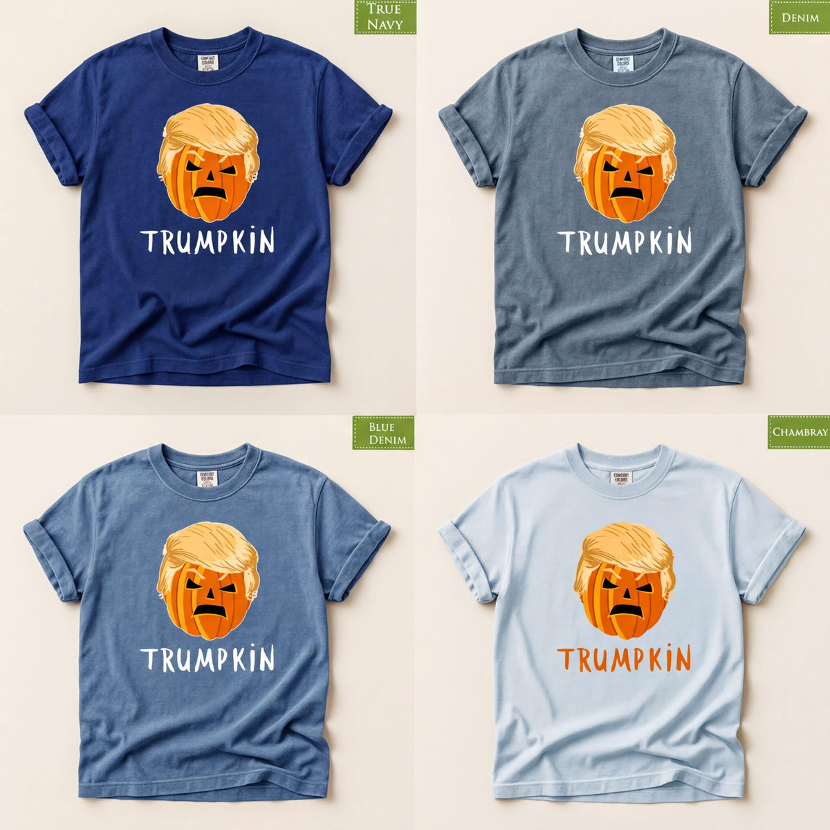 Comfort Colors® Halloween Trump Pumpkin T-shirt, Trumpkin Funny Tee, Fall Autumn Tshirt