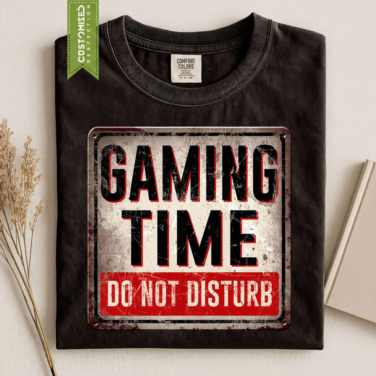 Comfort Colors® Funny Gaming T-Shirt, Do Not Disturb Warning Sign Tee, Top for Gamers