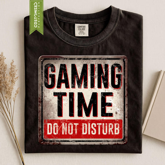 Comfort Colors® Funny Gaming T-Shirt, Do Not Disturb Warning Sign Tee, Top for Gamers