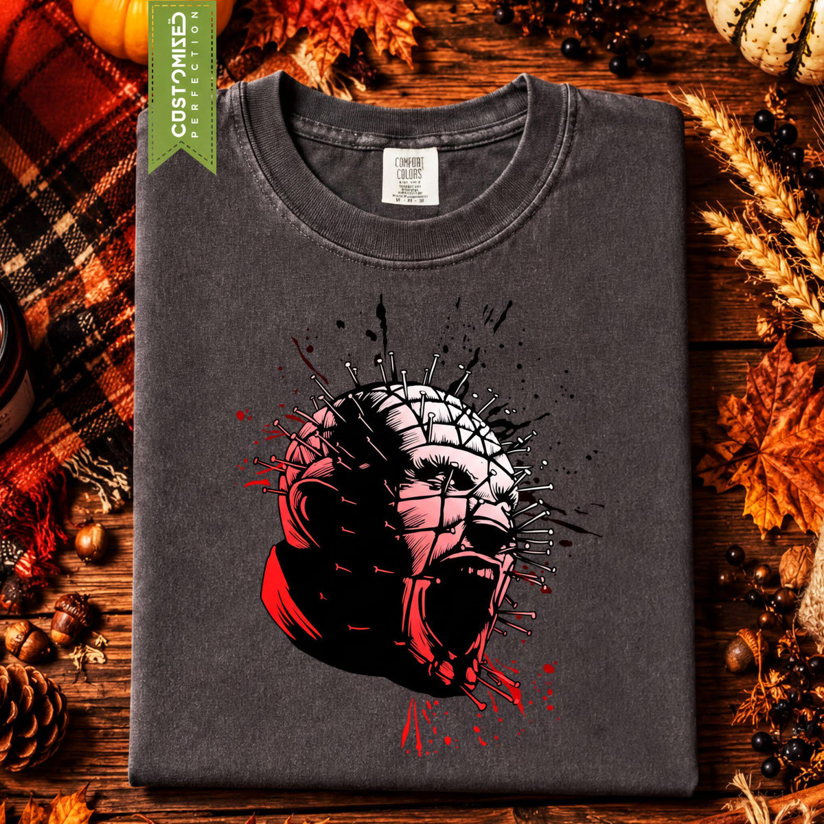 Comfort Colors® Pin Faced Horror Priest Graphic Tee, Gothic Halloween Shirt, Supernatural Apparel Gift