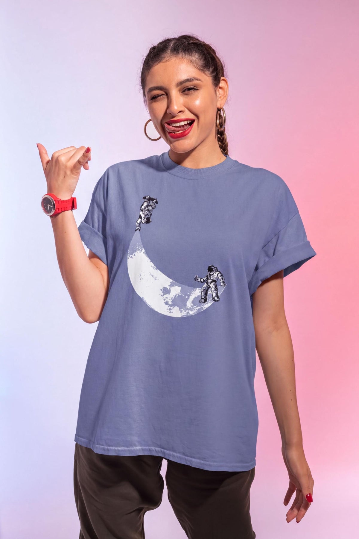 Comfort Colors® Moon Skater Astronauts Shirt, Skating Tee for Skateboarding, Funny Astronaut Tshirt