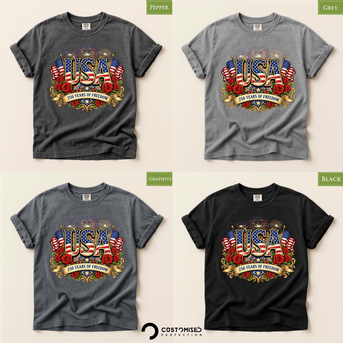 250th Anniversary Shirt, Patriotic USA Tee, Comfort Colors® America 250