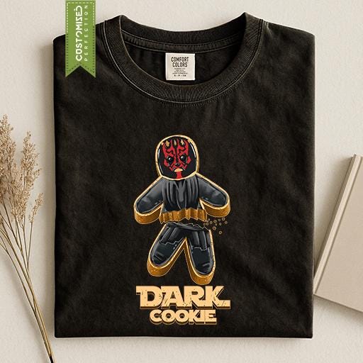 Comfort Colors® Dark Cookie Christmas Shirt, Funny Gingerbread Tee, Dark Holiday Graphic, Christmas Gift