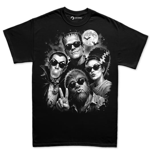 Classic Movie Monsters Shirt, Vintage Horror Icons T-Shirt, Retro Monster Squad Hoodie, Black and White Horror Sweatshirt