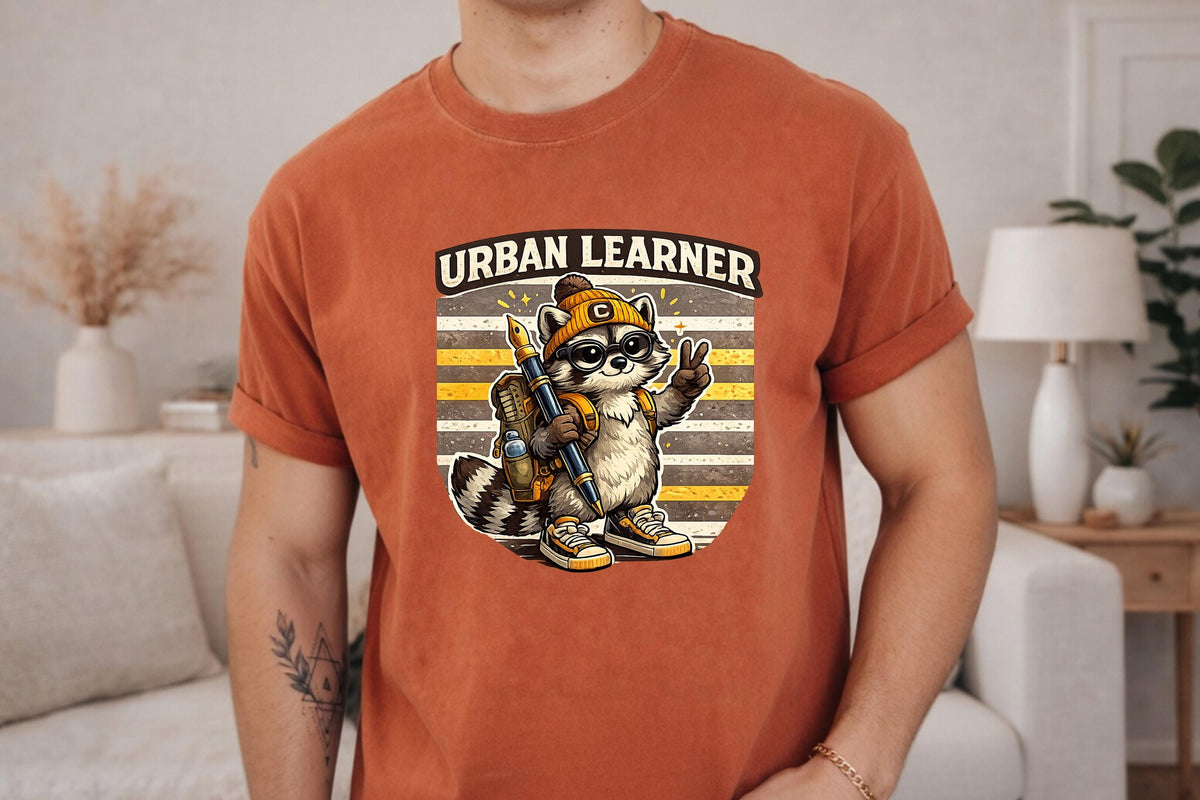 Comfort Colors® Urban Learner Raccoon Shirt, Back to School Tee, Cute Student Gift