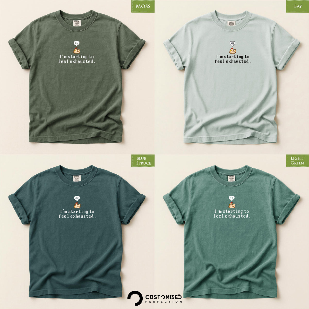Stardew Valley Chicken Comfort Colors® Shirt, Feeling Exhausted Gamer Tee