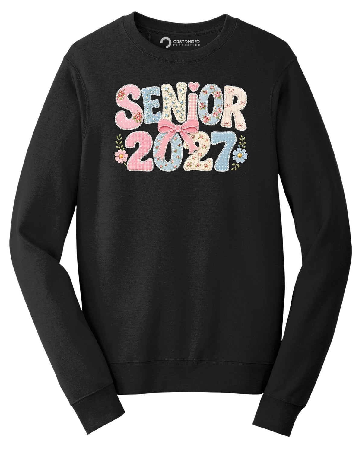 Senior 2027 Shirt | Floral Patchwork Senior T-Shirt | Cute Coquette Graduation Tee | Class Of 2027 Grad Gift For Her | Cute Senior Squad Tee