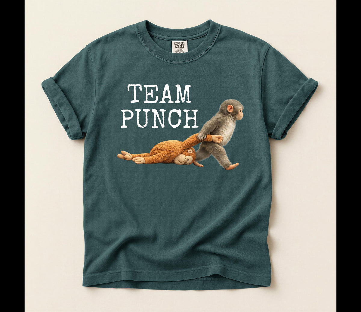 Team Punch Comfort Colors® T-Shirt, Baby Monkey Tee, Emotional Support Tshirt