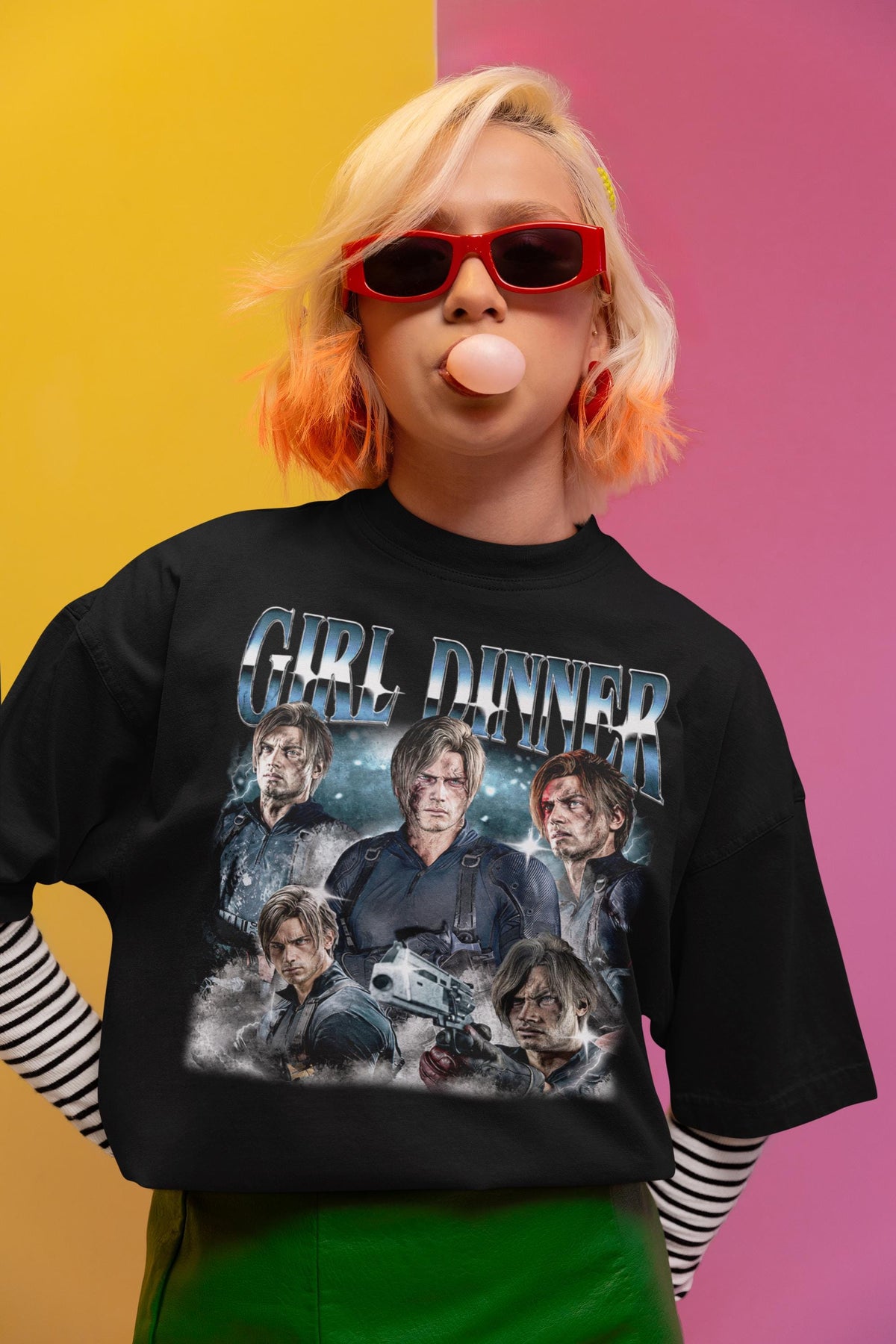 Comfort Colors® Girl Dinner Leon Kennedy T-Shirt, Resident Evil Tee, Requiem RE9 Fan Gift for Gamers